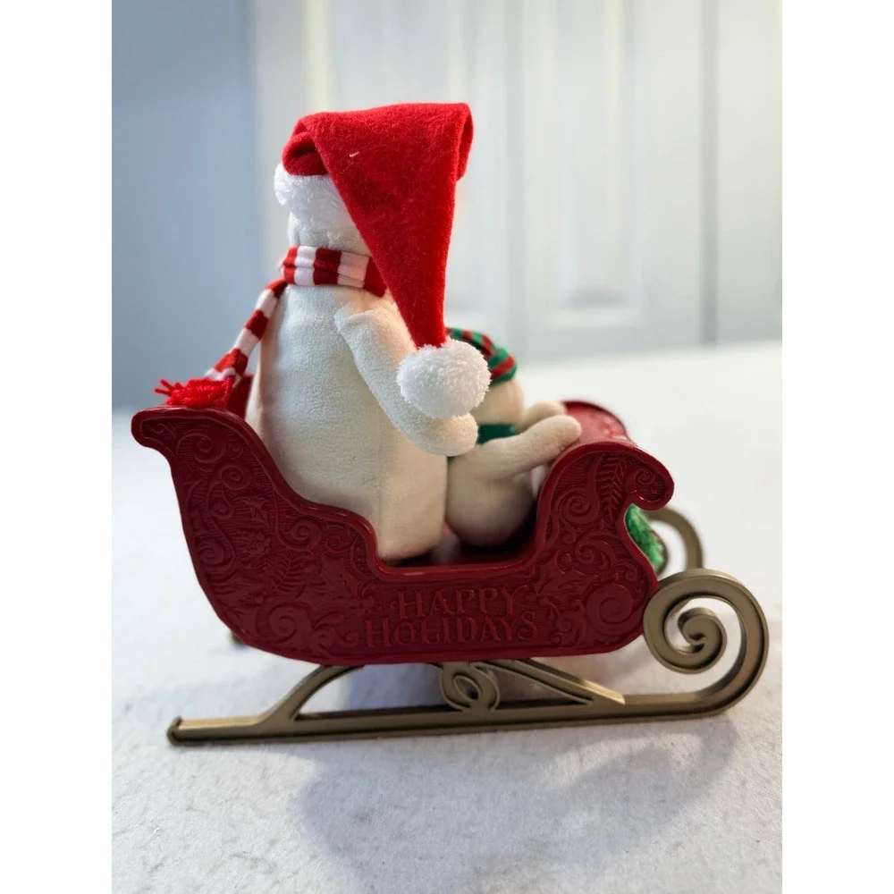 Hallmark Jingle Pals 2016 Musical Snowman Sleigh Animated Christmas Decor Red